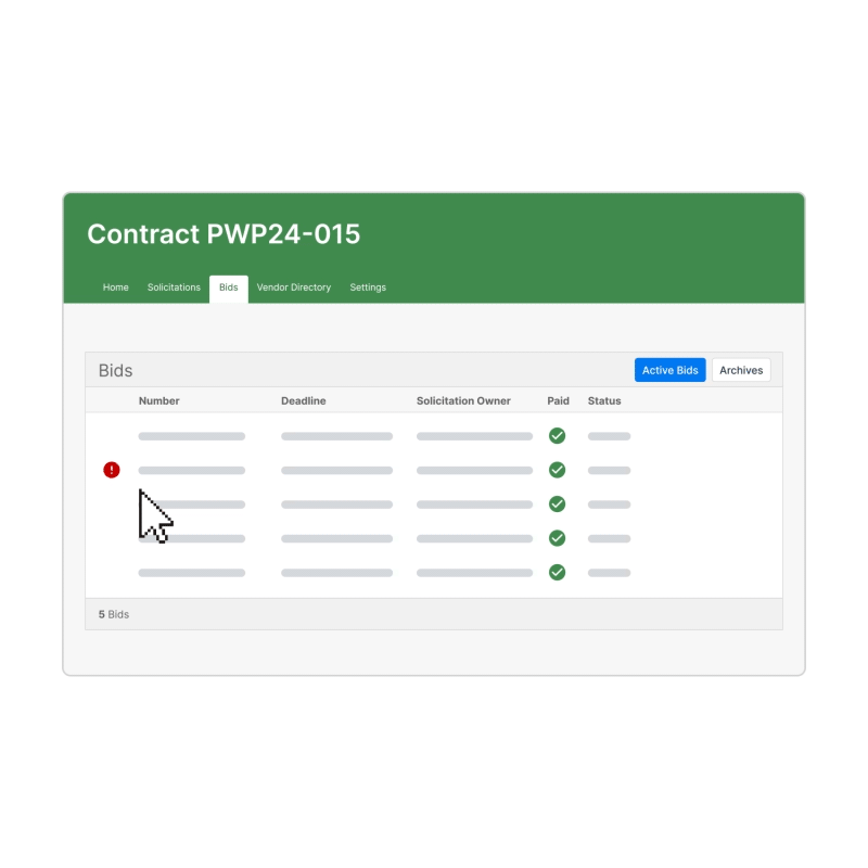 BidExpress_Agencies_Vendor-Communication gif showing how to communicate within Bid Express for Agencies